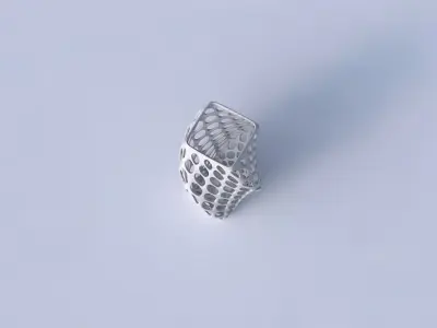 Vase twisted quadratic with bubble grid lattice 3D print model