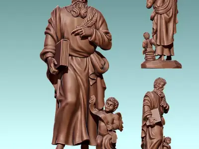 Matthew Evangelist - CNC - Router - Carving  3D print model