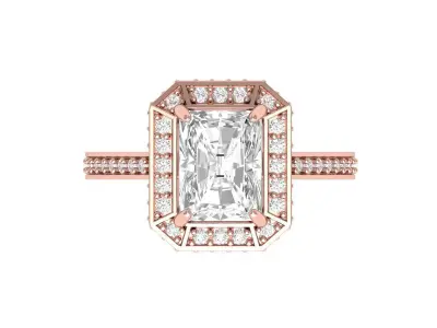 Emerald Art Deco Ring 3D print model