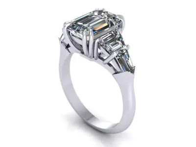 Four Stone Woman Wedding Ring V4 3D print model