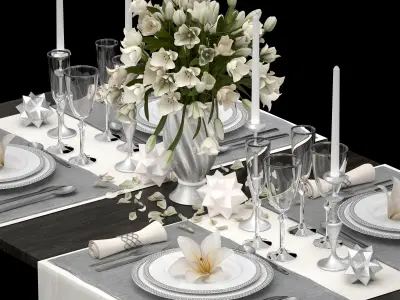 Luxury table setting 2 3D model