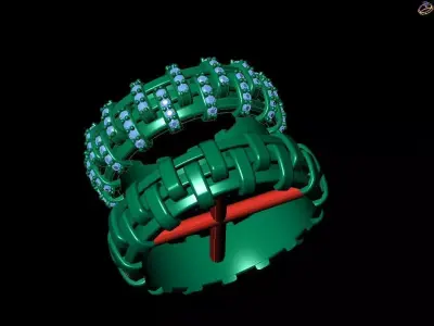 Luxury Gold Wedding Rings Set Diamond Jewelry 3D Model 3D print model