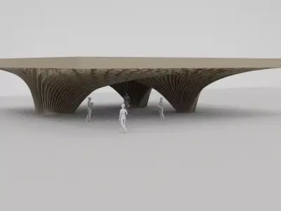 Spiral Waffle Pavilion 3D model