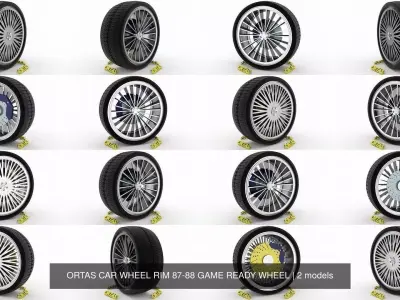ORTAS CAR WHEEL RIM 87-88 GAME READY WHEEL 3D Model Pack
