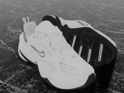 NIKE MK2 TEKNO WHITE 3D SHOES Low-poly 3D model