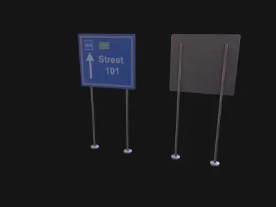 Street Signboard Pack Low-poly 3D model