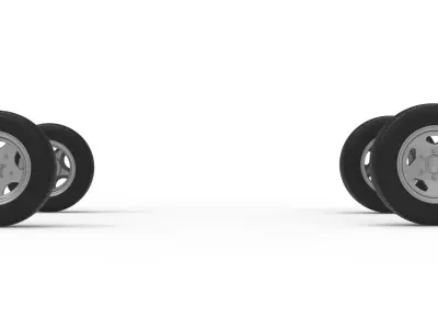 Wheel Set of New Zealand Vintage Stock car Scale 1 to 25 3D print model