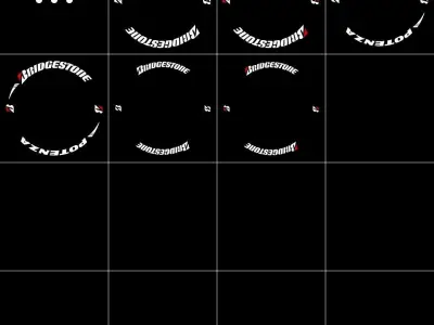 20x Bridgestone tire sidewall 4K PNG decals Texture