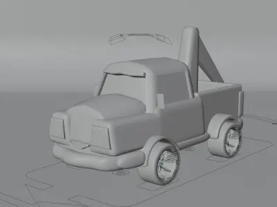 cartoon tow car Low-poly 3D model