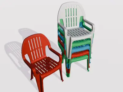Chair Set 3D Model  Low-poly 3D model