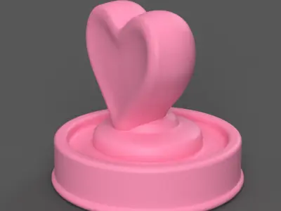Heart Button 3D Model Cute Desk Table Decoration STL 3D print model