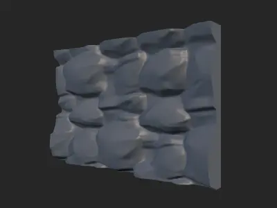 Pitted Stone Wall Segment 3D model