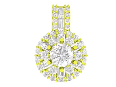 Luxury Korean Style Diamond Pendant for Women A7143 3D print model
