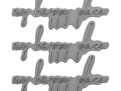 My Happy Place Neon Sign 3D model
