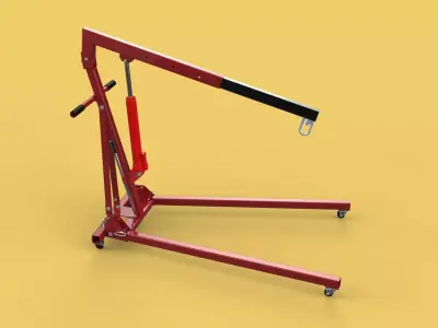 MOBILE HYDRAULIC ENGINE CRANE HOIST HEAVY LIFTING FOLDING MANUAL 3D model