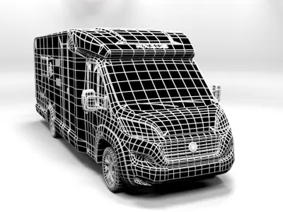 KNAUS CAMPER LOWPOLY Low-poly 3D model