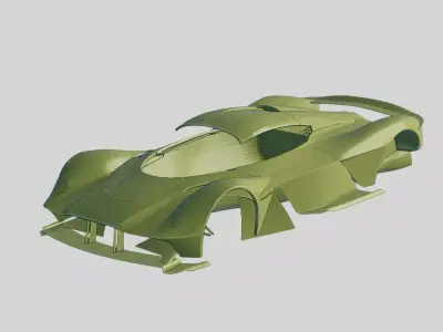 Aston Martin Valkyrie 2018 Printable Body 3D print model