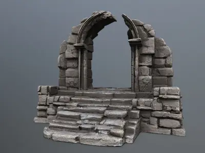 Ruin Gate Low-poly 3D model