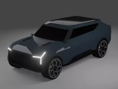 Futuristic SUV Low-poly 3D model