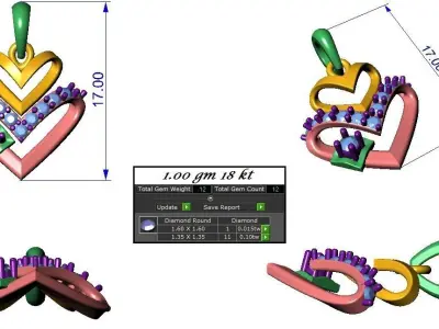 Pendant Earrings combo - 315 3D print model
