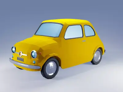 Car Fiat 500 Low-poly 3D model