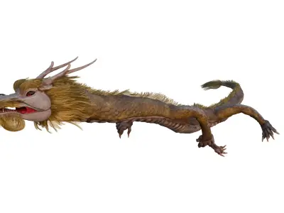 ASIA DRAGON - Rigged - Animated - Low poly - High poly Model Low-poly 3D model
