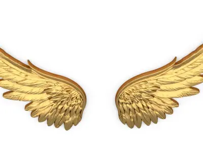Wings Printable carved decor 05  3D print model