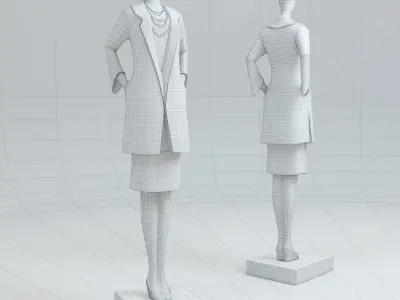 The lady in the coat 3D model