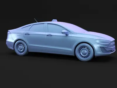 Modern New York yellow taxi cab 3D model