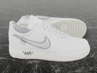 NIKE AIR FORCE 1 X OFF - WHITE 3D SHOES Low-poly 3D model