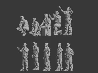 Garage car mechanic repair figure 3D print model