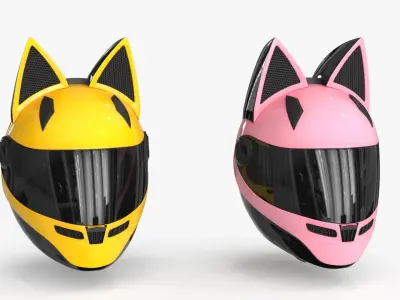 Motorcycle Helmet 2 colors Low-poly 3D model