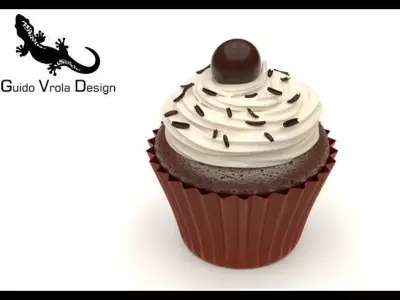 Chocolate Cupcake 3D model