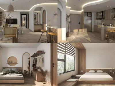 Living Kitchen Bedroom - Apartment of Mr C - Titan6 - Max 2021 3D model