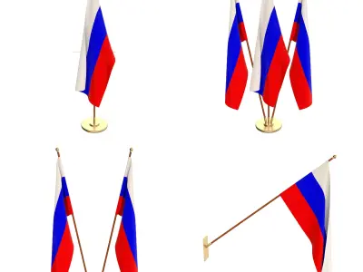 Russia Flag Pack 3D model