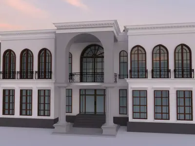 Classical Villa Low-poly 3D model
