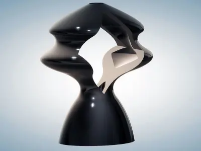 Modern Dual Heads Sculpture  3D print model