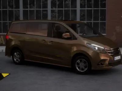 Minivan Car Low-poly 3D model