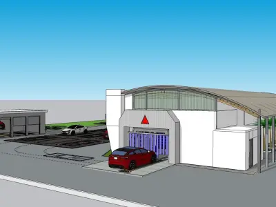 car wash -Rotating brushes inside 5185 Low-poly 3D model