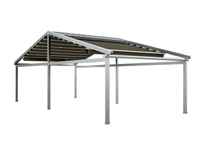 Motorized Pergola 5a chrome matte 3D model