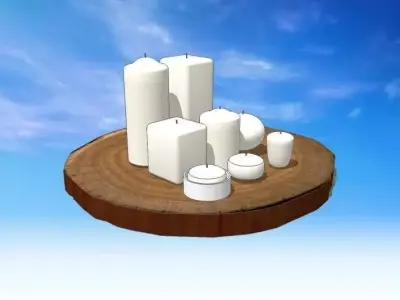 Table candles Free 3D model