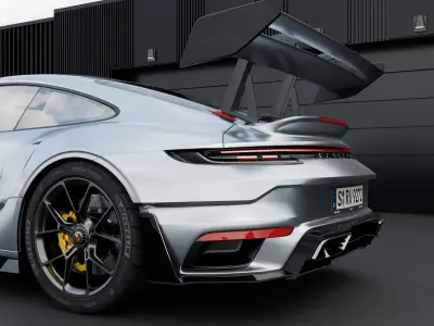 Automotive Industrial Garage Exterior - Blender Scene 3D model