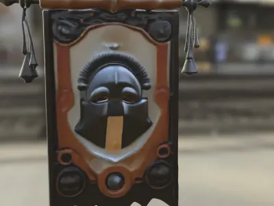 Ancient Warrior Banner Spartan Low-poly 3D model