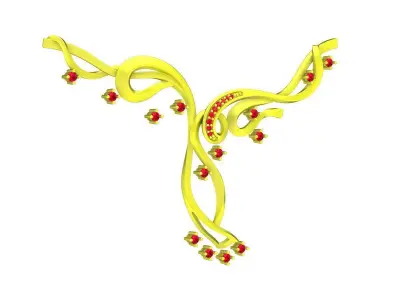 6814 Luxury Art Diamond Pendant Necklace for lady 3D print model