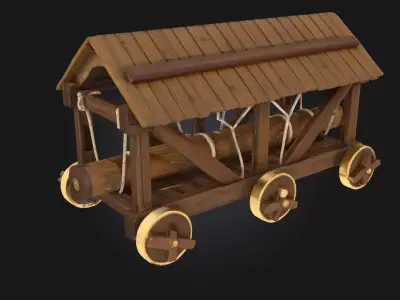 Wooden Siege Engine Model  Power of Medieval Warfare 3D model