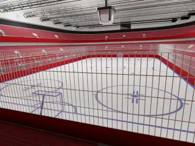 Ice Hockey Stadium Low-poly 3D model