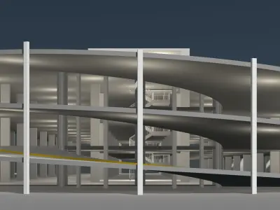 Parking garage building in structure 25-26 3D model