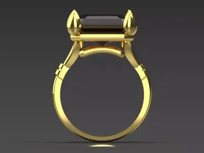 STL 3dm Ring Emerald Splendor and Modern Simplicity gr0143 3D print model