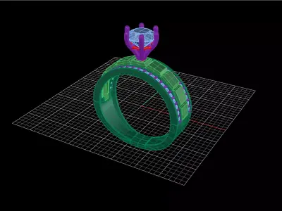 Solitaire Ring 47 3D print model