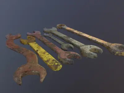 Wrench 001 Low-poly 3D model